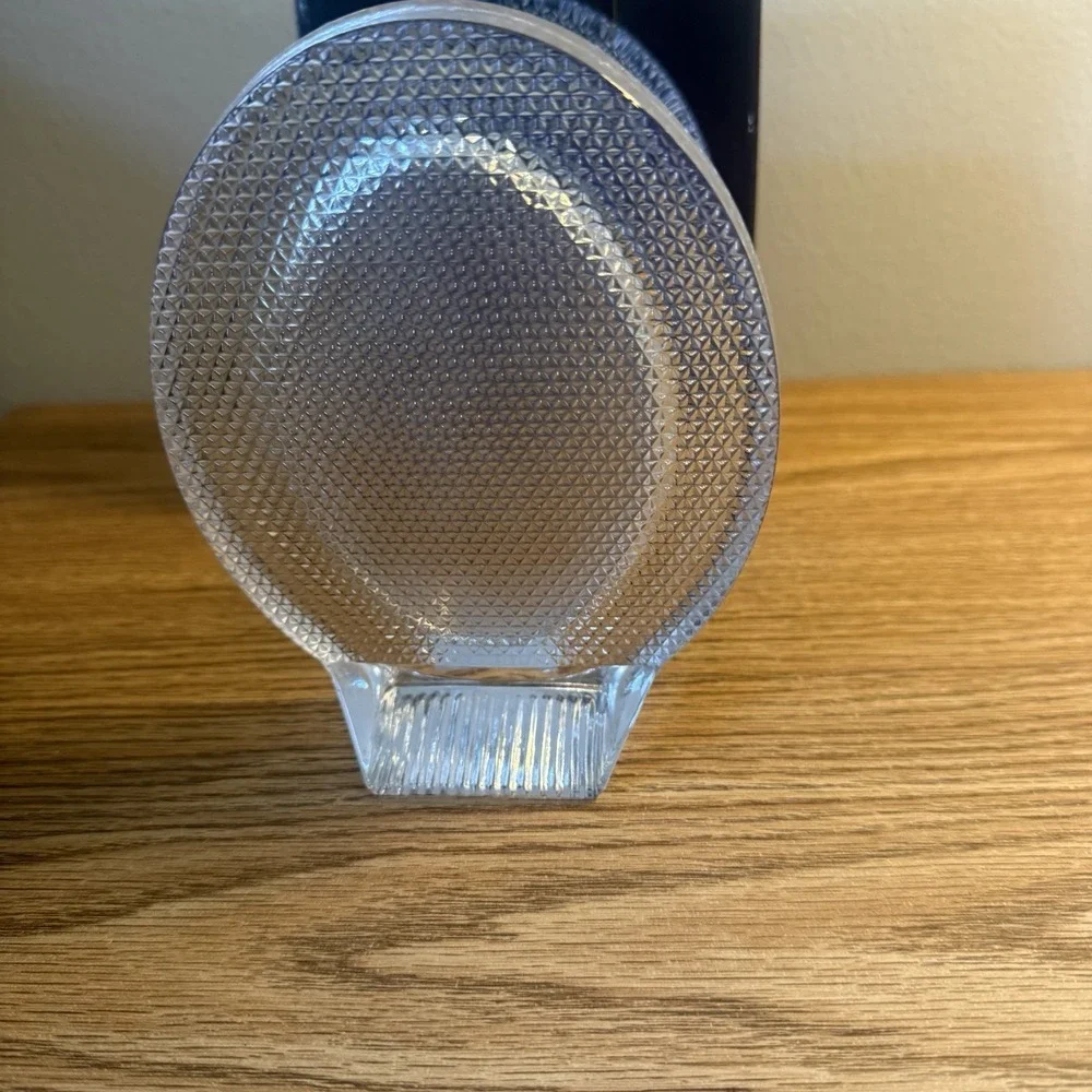 Clear Glass Oval Picture Frame Heavy Textured Self Standing Studio Nova‎